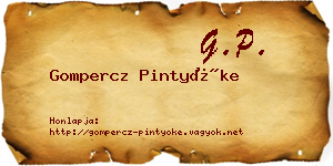 Gompercz Pintyőke névjegykártya